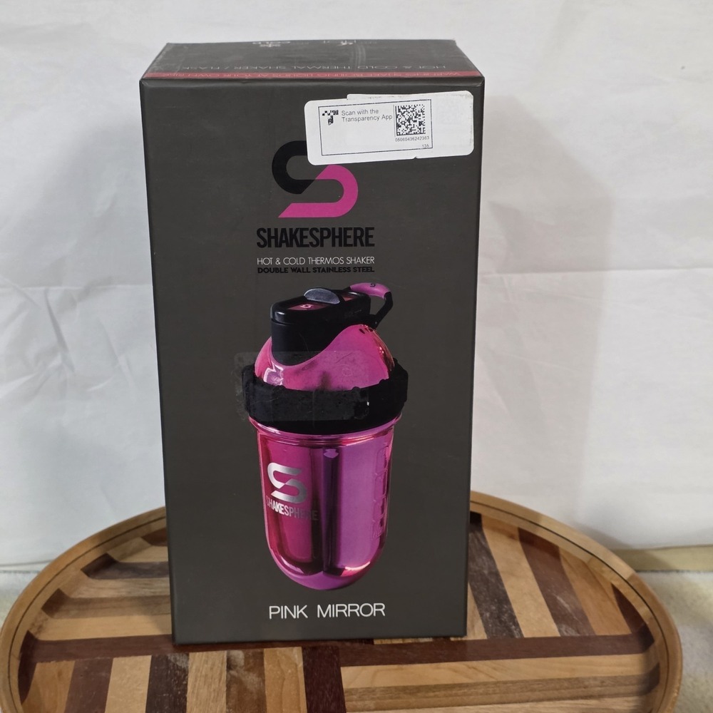 SHAKESPHERE PINK MIRROR Stainless Steel Shaker Bottle - 24Oz Insulated Protein